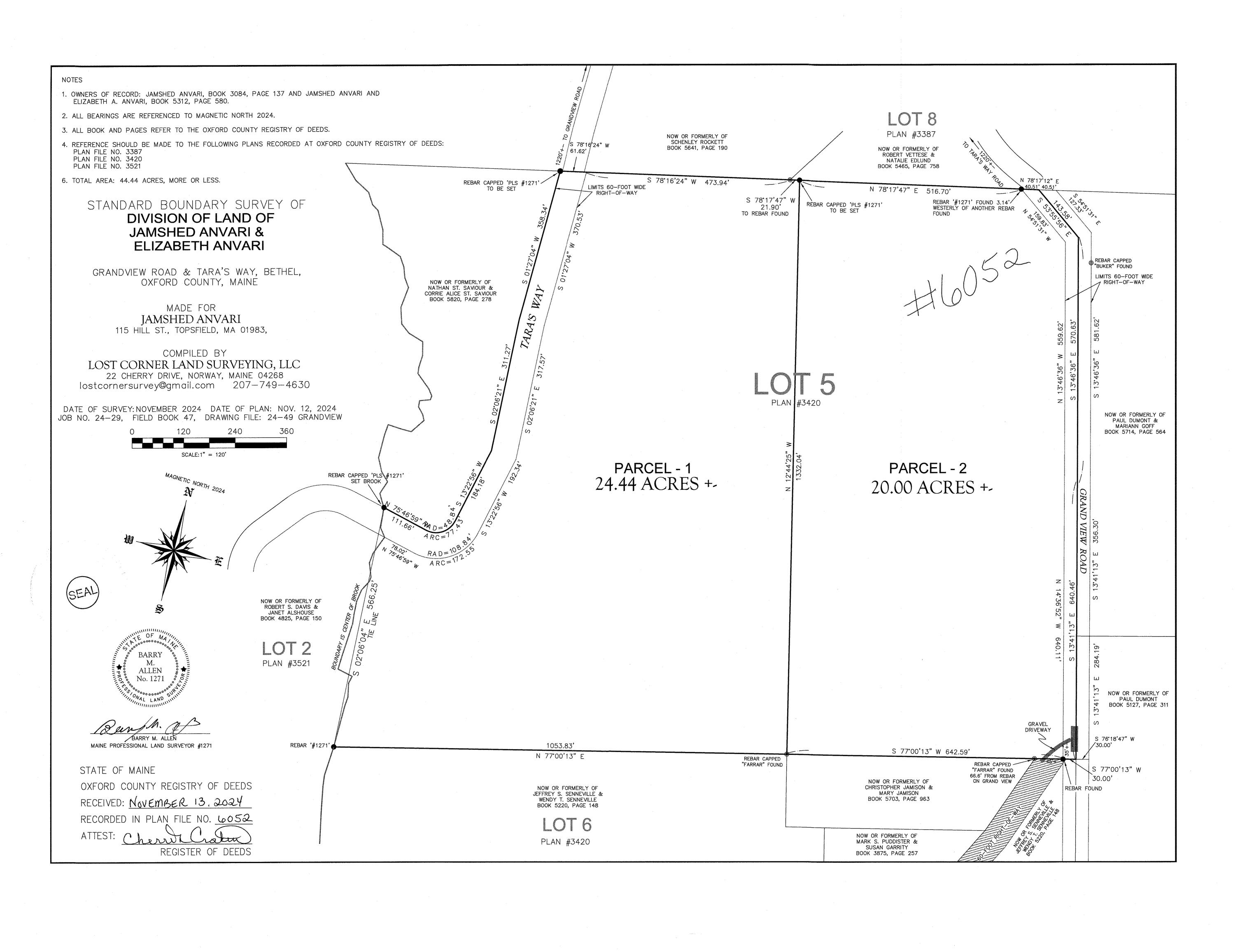 Tbd Tbd Tara's Way Bethel, ME 04217 - Photo 7 of 7 Survey_a5cca54df26b49f5848921bd8ac42333