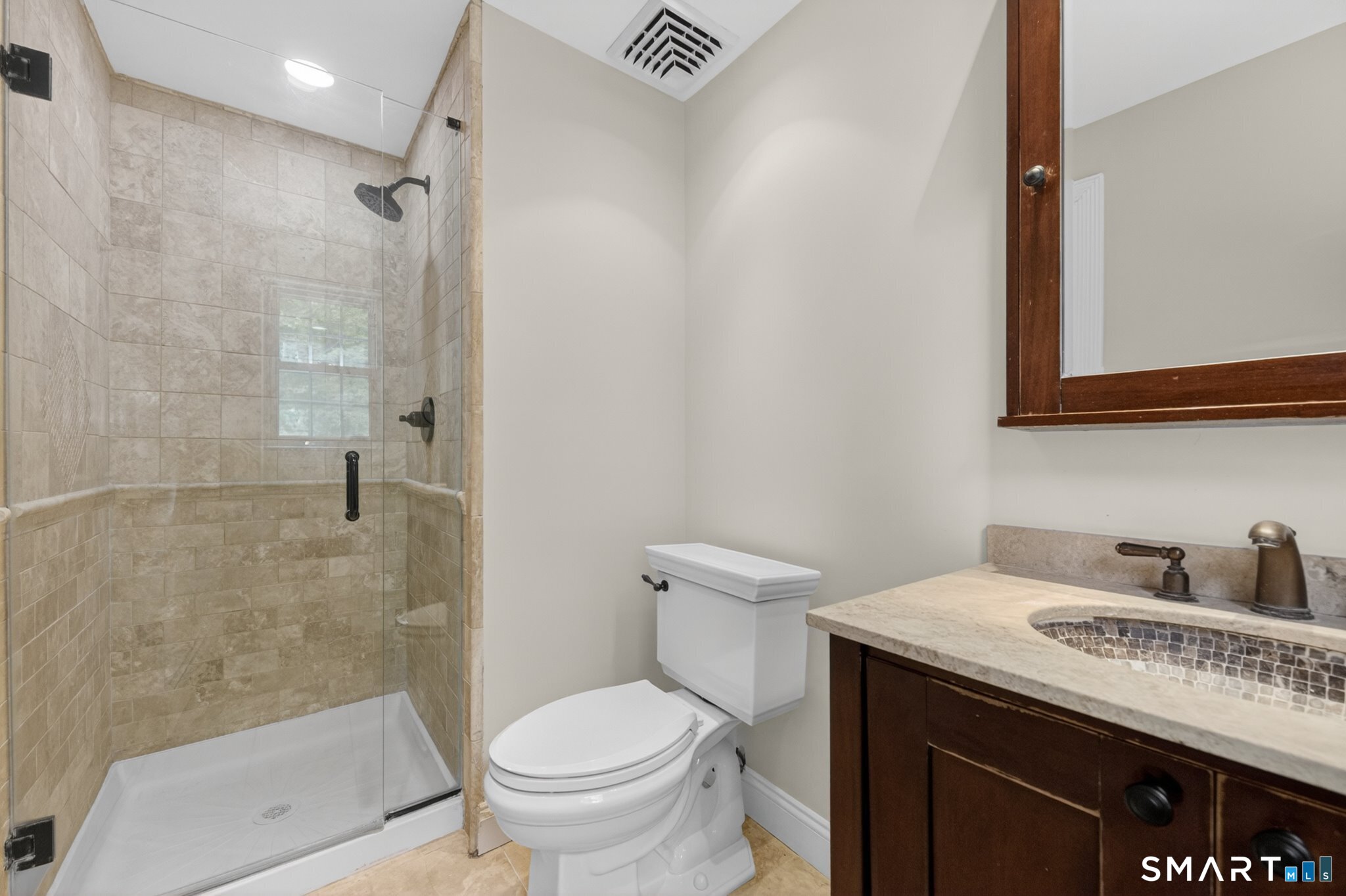 70 Barrack Hill Road Ridgefield, CT 06877 - Photo 14 of 32 a bathroom with a granite countertop sink toilet and shower