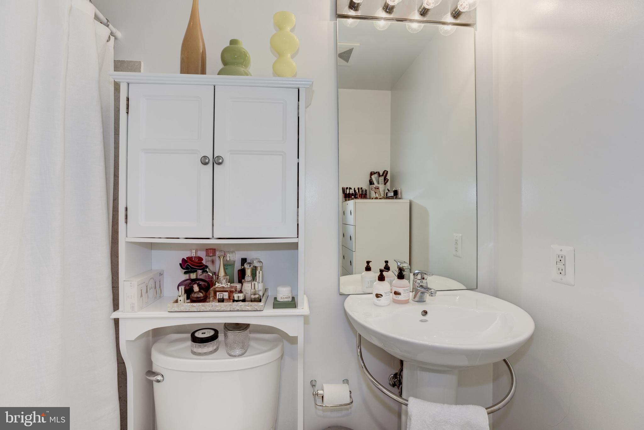 1240 4th Street Northwest, Unit 200 Washington, DC 20001 - Photo 17 of 18 a bathroom with a sink and a mirror