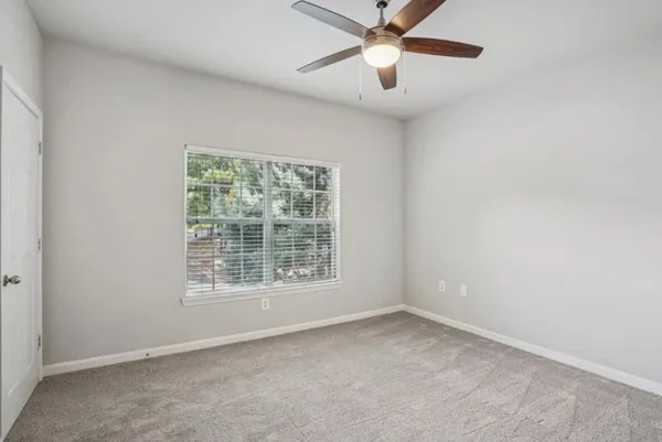 an empty room with a window