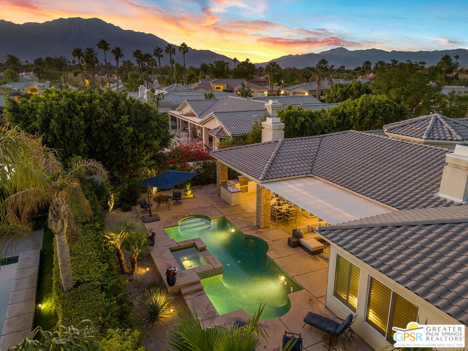 51 Killian Way Rancho Mirage, CA 92270 - Photo 16 of 71 an aerial view of a house with a mountain view