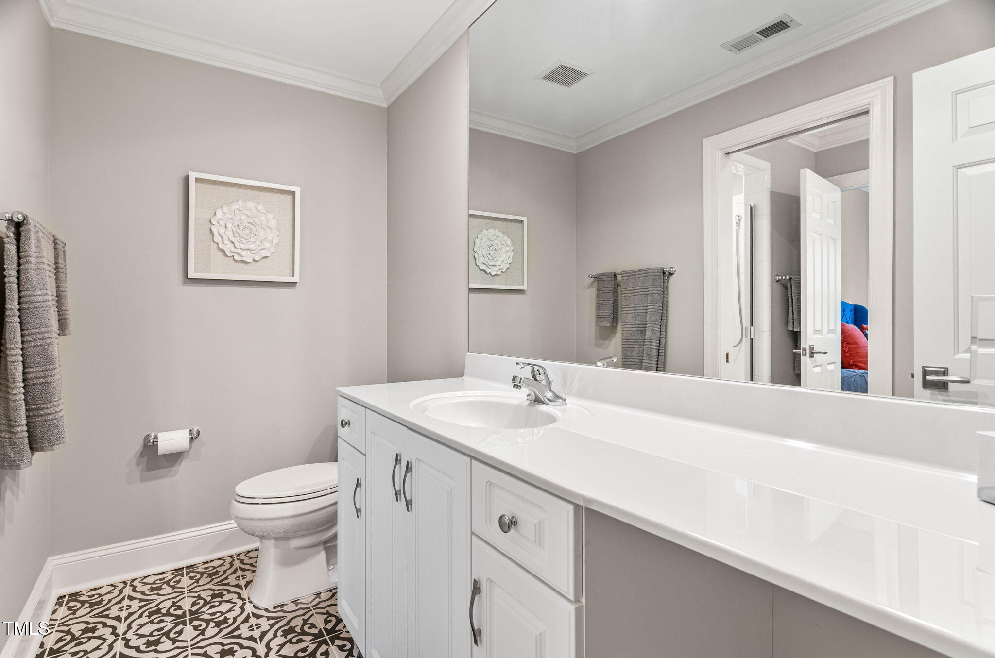 114 Kendleton Place Cary, NC 27518 - Photo 46 of 88 a bathroom with a sink a toilet and a mirror