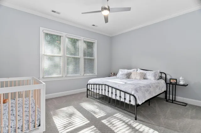 an aerial view of residential house with parking space and trees