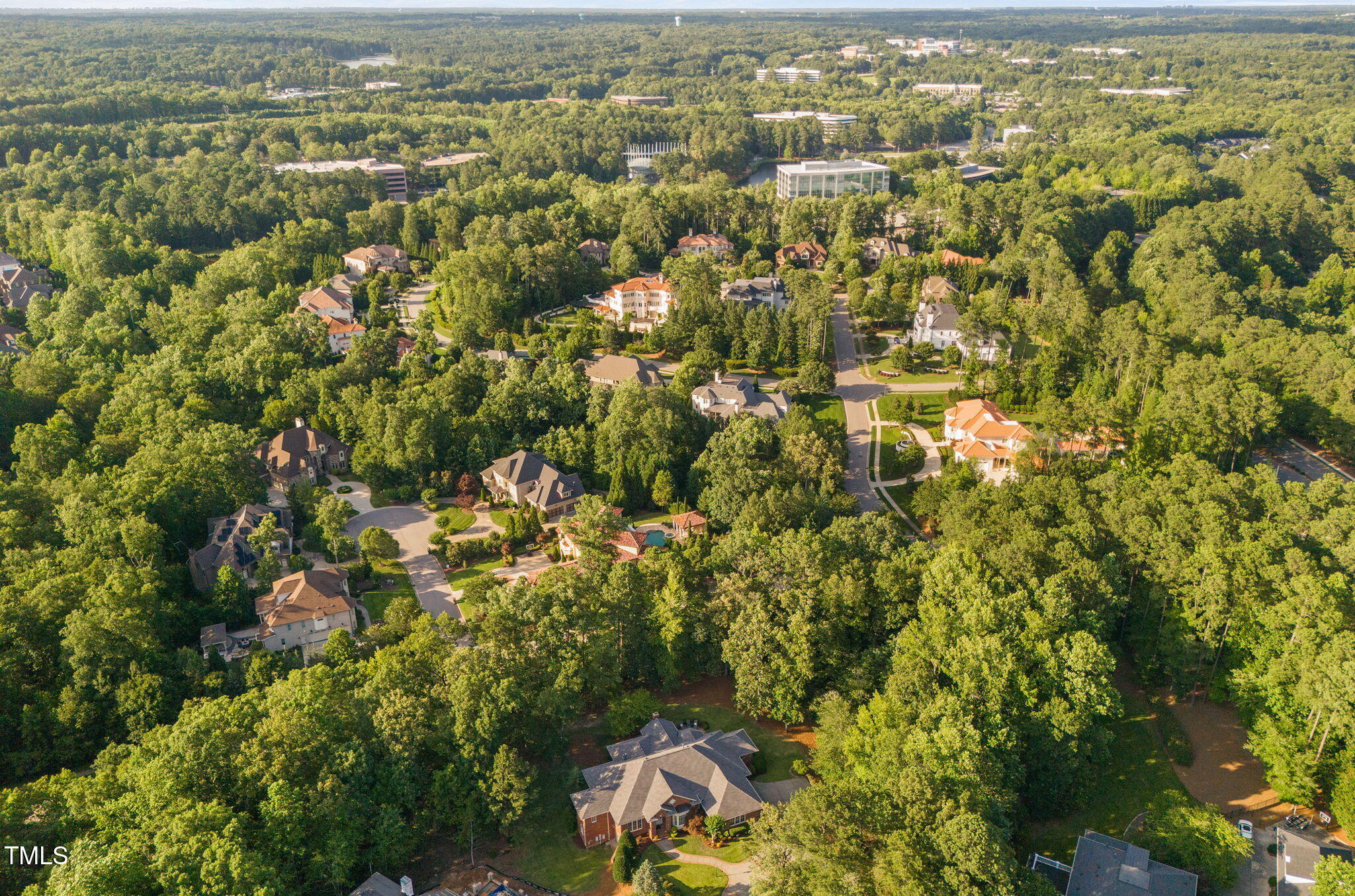114 Kendleton Place Cary, NC 27518 - Photo 86 of 88 an aerial view of residential houses with outdoor space and trees