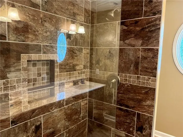 a bathroom with a shower