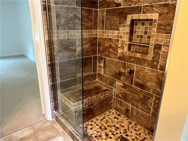 a bathroom with a shower
