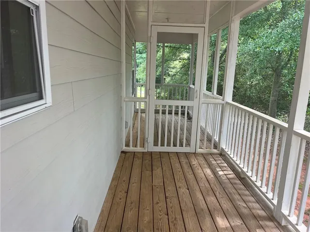 a view of wooden deck