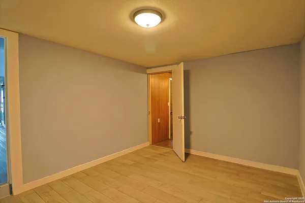 a bathroom with a mirror