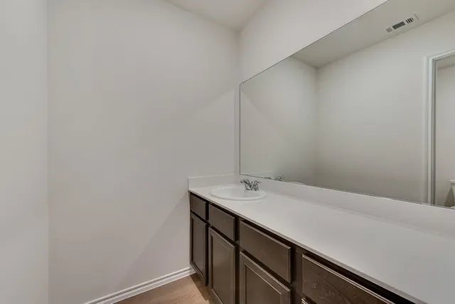 a bathroom with a sink and a vanity
