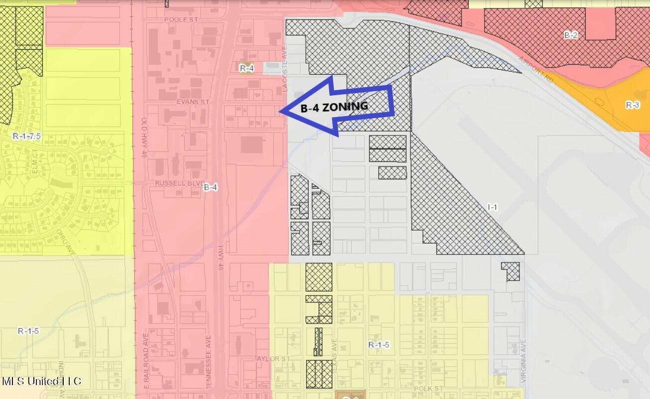Evans Street Gulfport, MS 39503 - Photo 4 of 7 Evans Street Commercial Lot Zoning Map