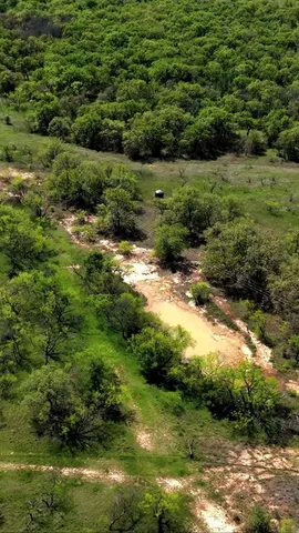 a view of a field with an ocean