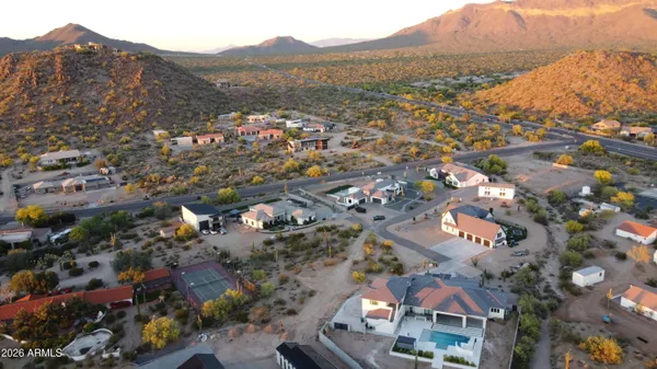 an aerial view of multiple house