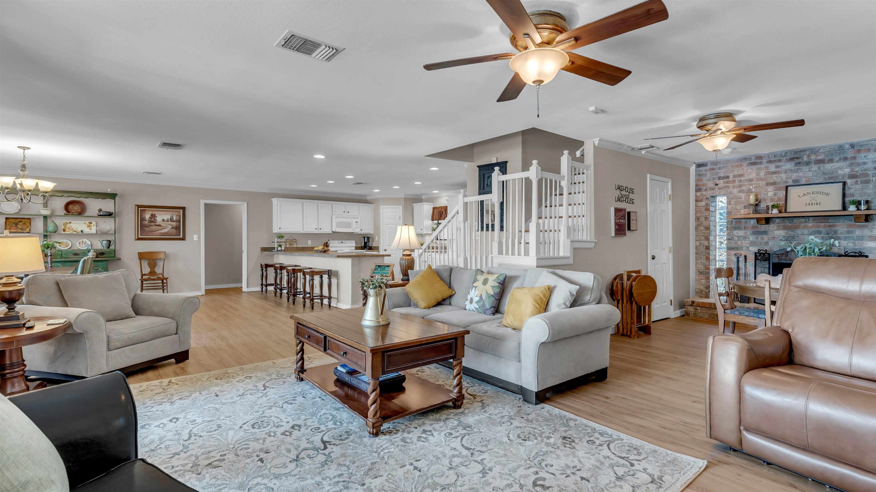 539 Ellen Williams Loop Kingsland, TX 78639 - Photo 17 of 30 a living room with furniture and kitchen view