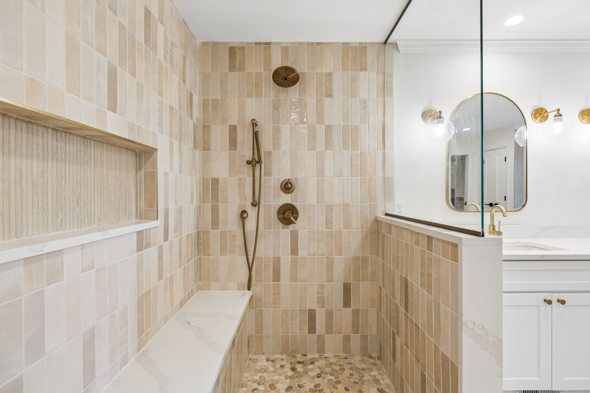 383 Blackman Road Nashville, TN 37211 - Photo 30 of 71 a bathroom with a glass shower door