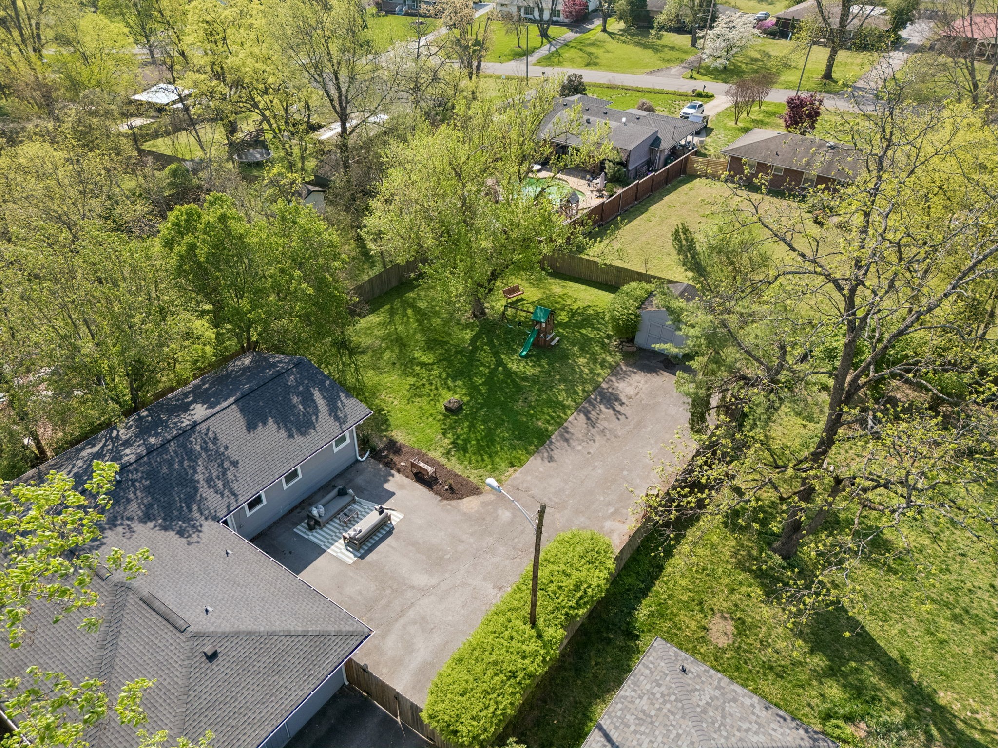 383 Blackman Road Nashville, TN 37211 - Photo 61 of 71 an aerial view of a house with a yard basket ball court and outdoor seating