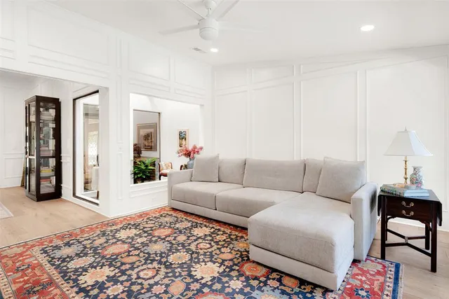 a living room with furniture and a couch