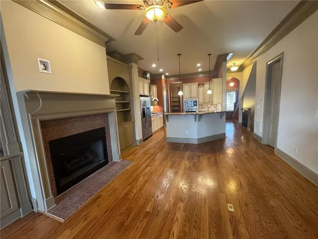 a kitchen with a stove and a sink