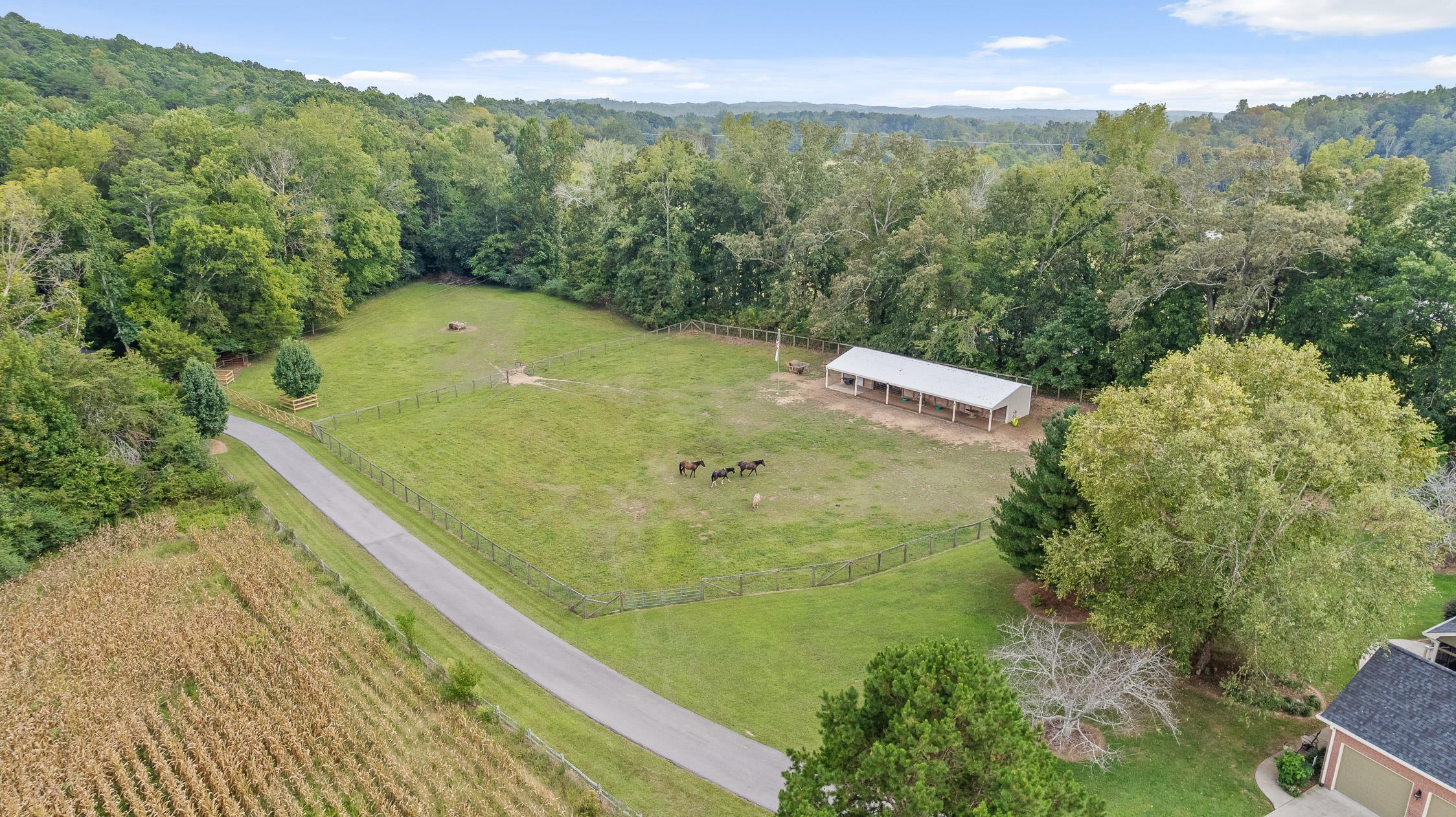 1024 Banther Road Southwest McDonald, TN 37353 - Photo 35 of 38 Banther Drone View of Pastures and Barn