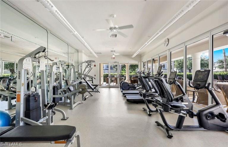 19741 Marino Lake Circle, Unit 802 Miromar Lakes, FL 33913 - Photo 31 of 38 a view of a room with gym equipment