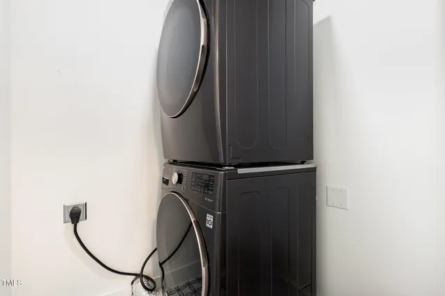 a close view of washer and dryer