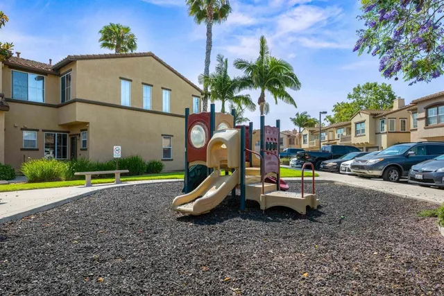 a view of a swimming pool with a garden