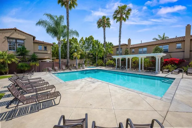 an aerial view of a house with a garden