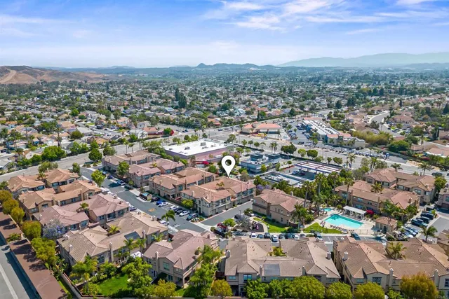 an aerial view of a city