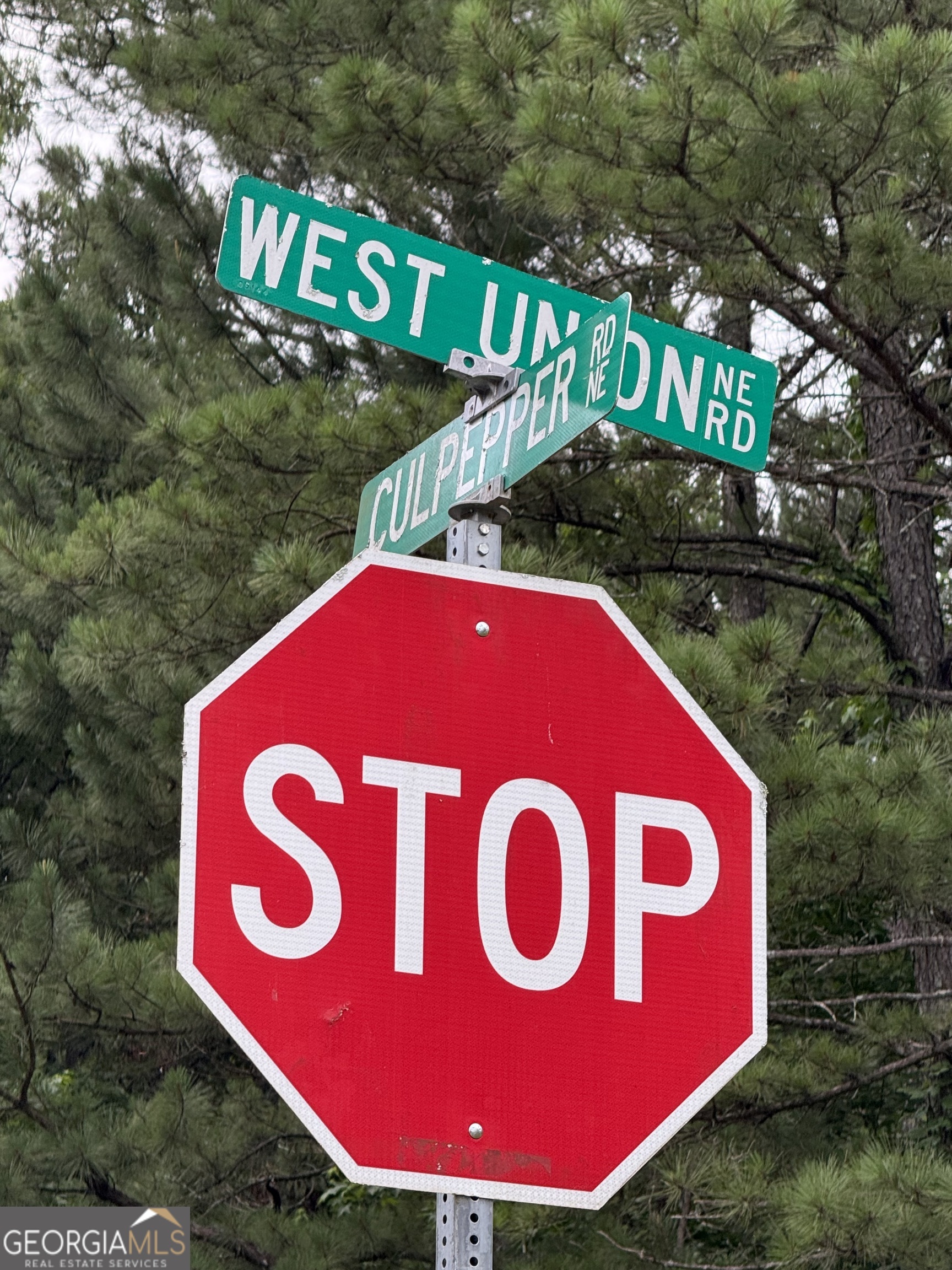 0 Culpepper Road, Unit TRACT 1 & 2 Calhoun, GA 30701 - Photo 3 of 6 a view of outdoor space with a street sign and a forest view