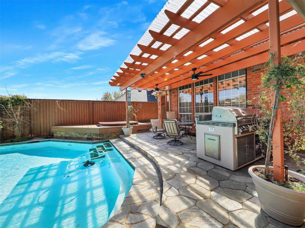 7612 Pendleton Street Dallas, TX 75252 - Photo 8 of 38 a view of a backyard with couches plants and large tree