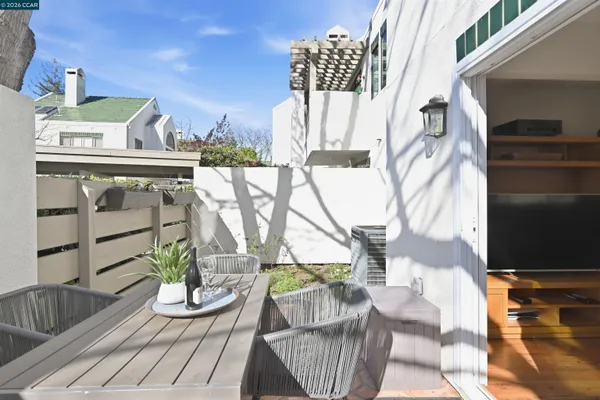 a view of park with large trees