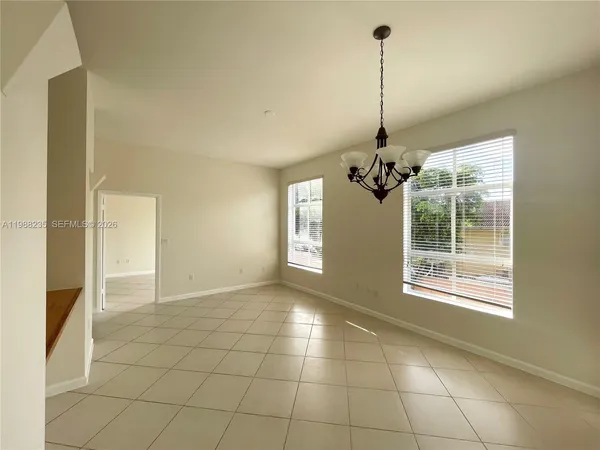 a view of a room with windows