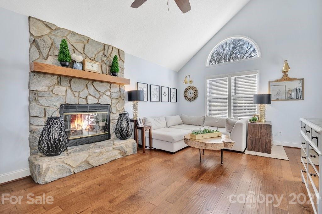 3080 Point Clear Drive Tega Cay, SC 29708 - Photo 3 of 23 a living room with furniture and a fireplace