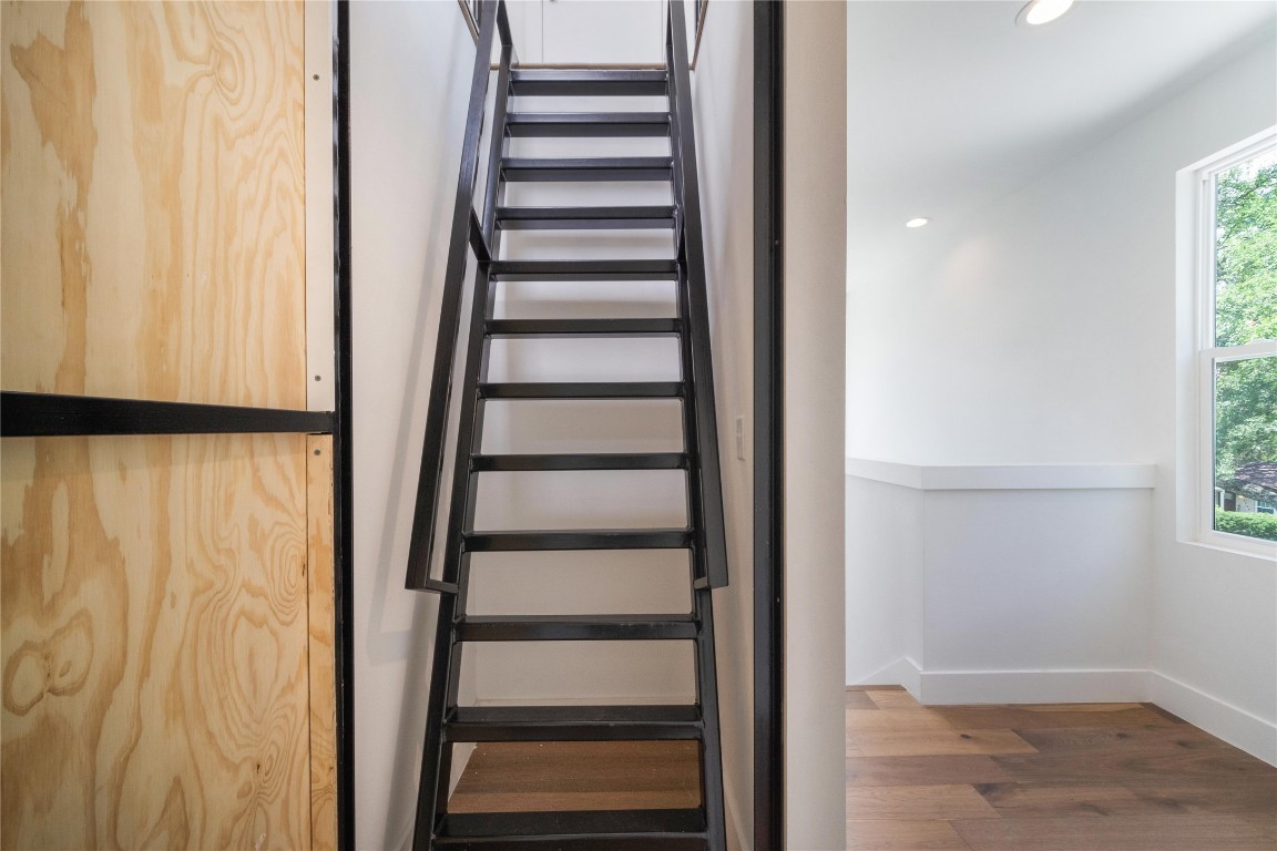 4805 Enchanted Lane, Unit 1 Austin, TX 78745 - Photo 27 of 29 a view of entryway with wooden floor and staircase