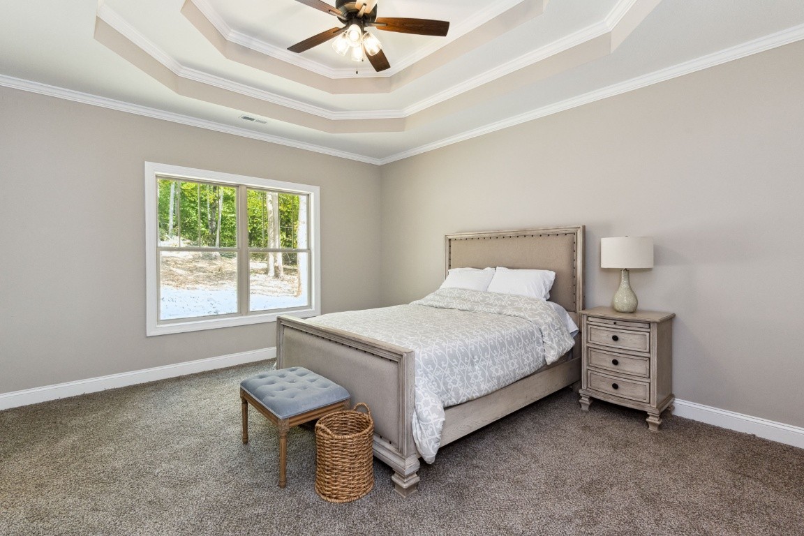 427 Jen Hollow Road Clarksville, TN 37040 - Photo 14 of 36 a bedroom with a bed and a chandelier