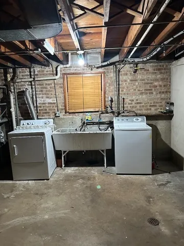 a view of a backyard with plants and large tree