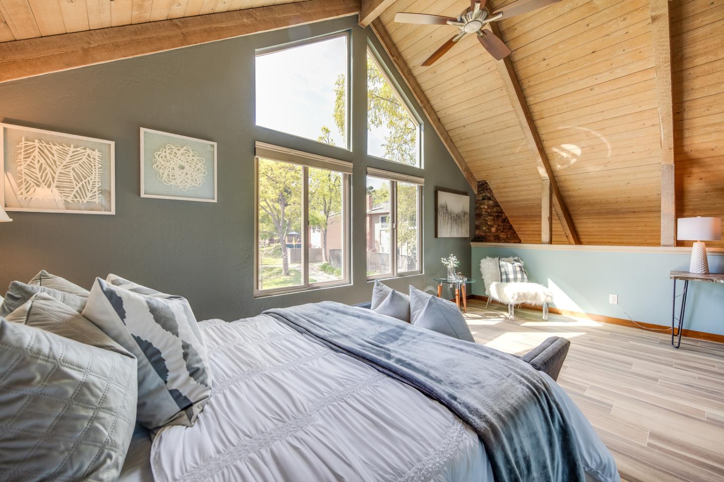 22832 Longdown Road Cupertino, CA 95014 - Photo 20 of 41 a bedroom with a bed next to a window