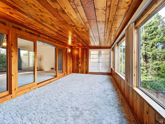 a view of backyard with green space