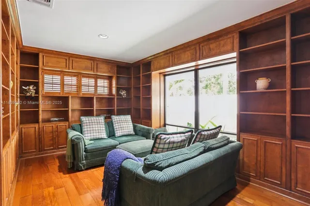 a living room with furniture