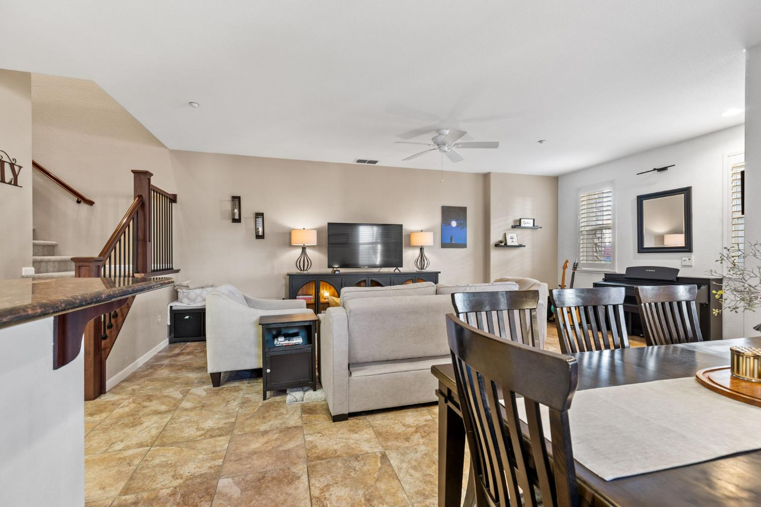 1107 Hudson Circle Lincoln, CA 95648 - Photo 22 of 51 a living room with fireplace furniture and a flat screen tv