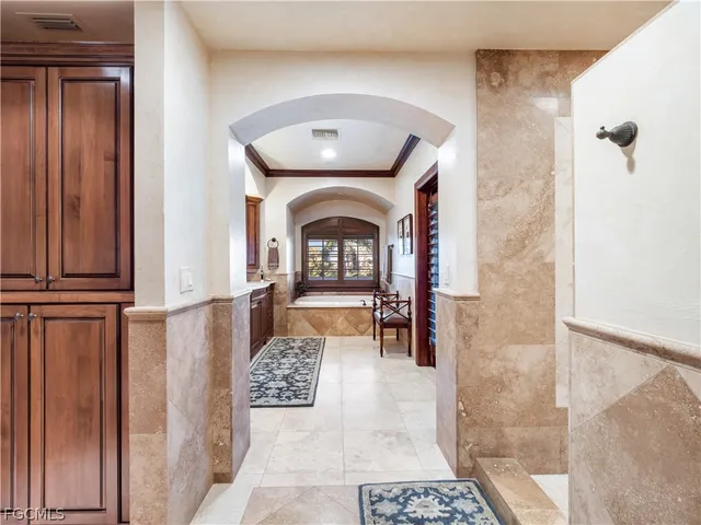 a large living room with a large window