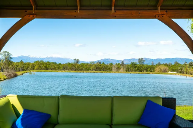 a view of outdoor space with seating