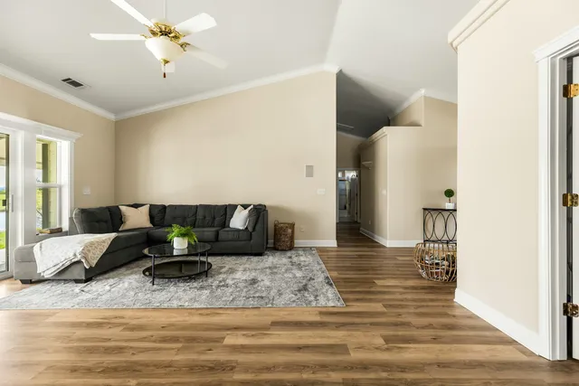 a living room with furniture