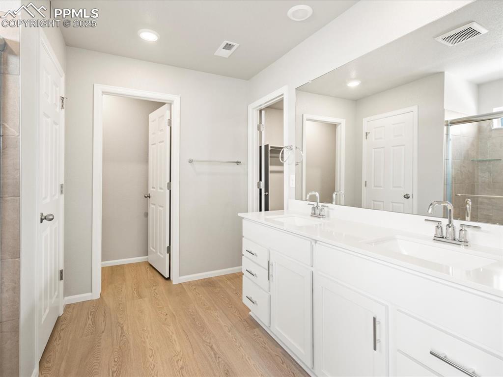 10648 Waterloo Drive Peyton, CO 80831 - Photo 25 of 36 a bathroom with a sink and a mirror