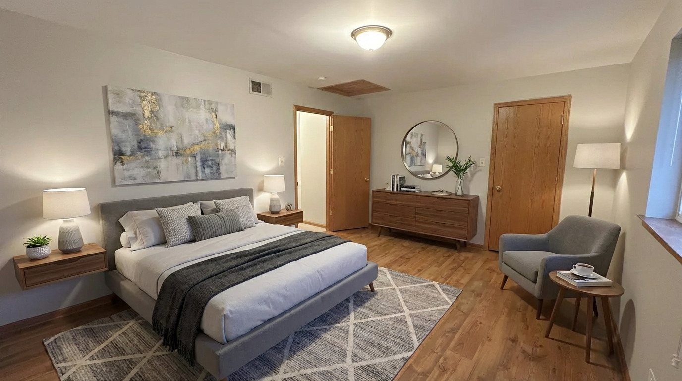 18210 Perth Avenue Homewood, IL 60430 - Photo 13 of 23 a bedroom with a bed and glass windows