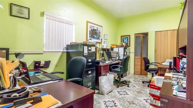 a room with musical instruments