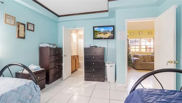 a living room with furniture