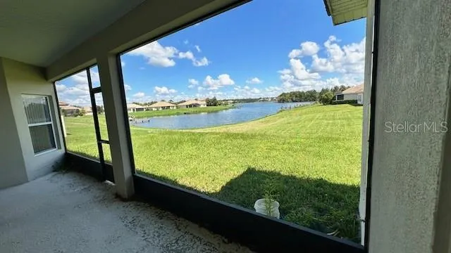 a view of lake from a window