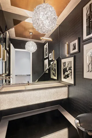 a view of a room with shelves