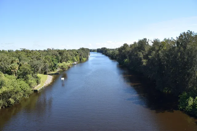 a view of a lake with houses