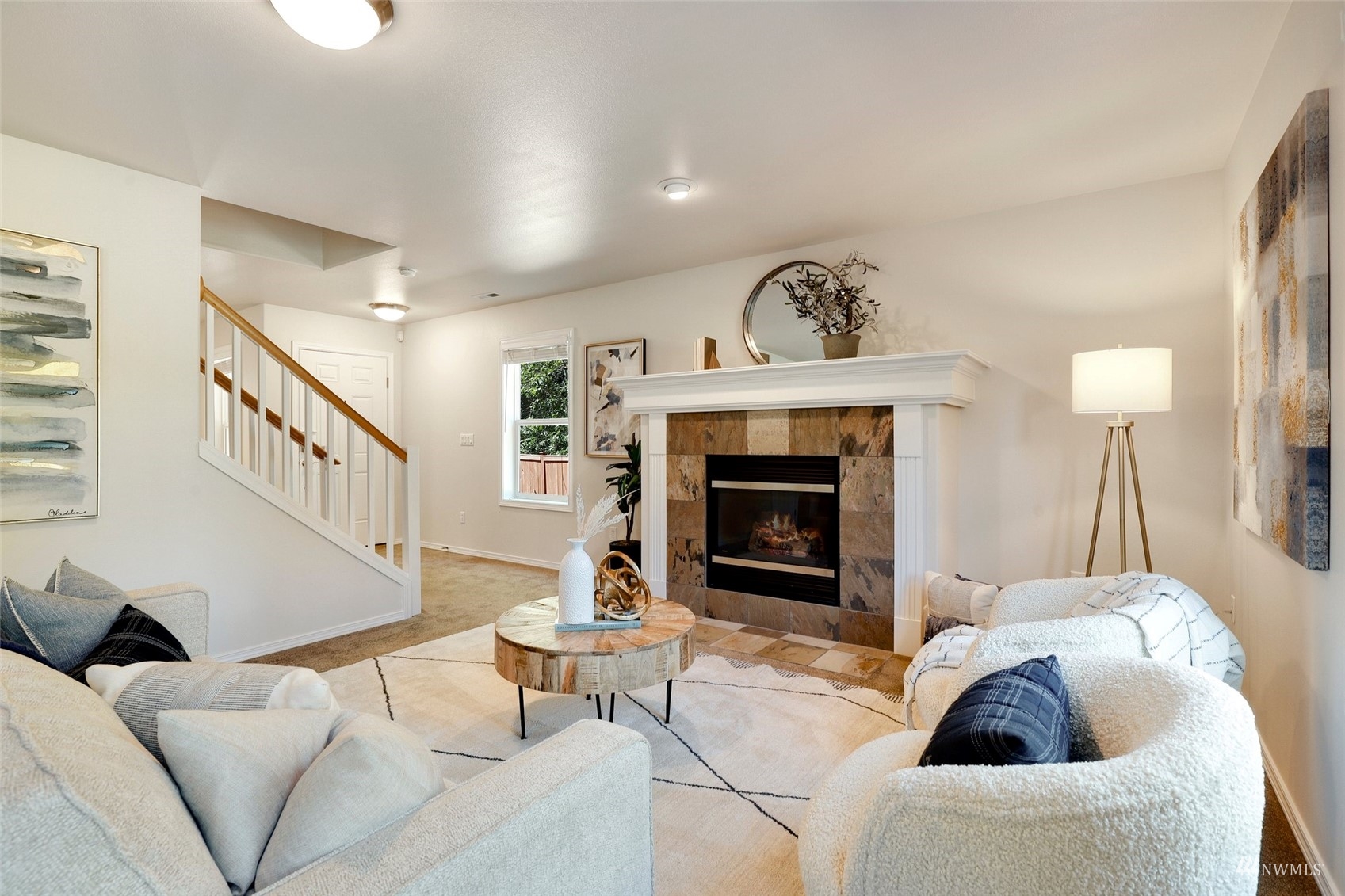 18015 168th Way Southeast Renton, WA 98058 - Photo 3 of 40 a living room with furniture and a fireplace